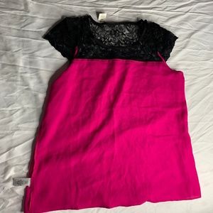 Pink and Black Blouse